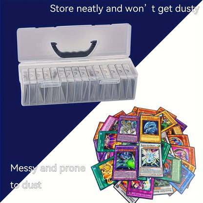 Trading Card Storage Box 900+ Baseball Card Boxes with 13 Independent Card Boxes, Each Can Hold 70 Cards Organizer Transparent Display Box Compatible with Various Cards\u002FSports Cards\u002FMTG