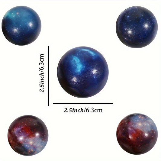 ROYLANZ 12pcs Galaxy Stress Balls - Space Theme Thermoplastic Polyurethane Squeeze Toys for, Finger Exercise, School Carnival, Party Favors, and Gifts for Kids and Children