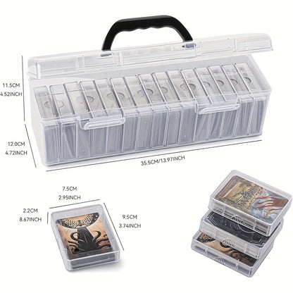 Trading Card Storage Box 900+ Baseball Card Boxes with 13 Independent Card Boxes, Each Can Hold 70 Cards Organizer Transparent Display Box Compatible with Various Cards\u002FSports Cards\u002FMTG