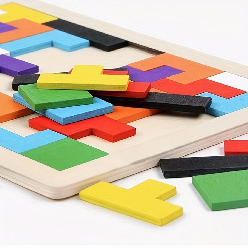Brighten Up Your Day with Wooden Building Blocks Jigsaw Puzzle Fun Toys