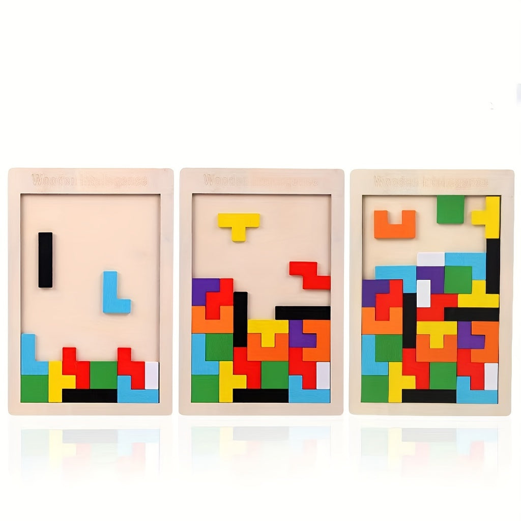 Brighten Up Your Day with Wooden Building Blocks Jigsaw Puzzle Fun Toys