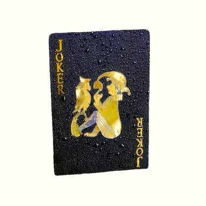 Poker Playing Cards, Set of 54 Collectible Playing Foil Poker Water Resistant, Luxury Black Cards, Limited Edition Black Foil Poker Cards, Family Interaction, Games, Gathering, Groups Activities