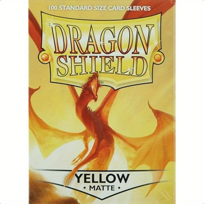 Dragon Shield Standard Size Sleeves Matte Yellow 100CT - Card Sleeves are Smooth and Tough - Compatible with Yugioh and Magic The Gathering Card Sleeves MTG TCG OCG