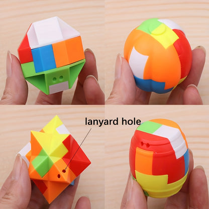10-Piece Challenging Mind Games Puzzle Set - Durable Plastic Interlocks for IQ Boost & Logic Practice - Fun Fidget Toy with Exciting Random Designs for Pastime