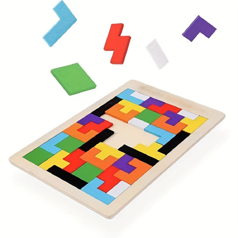 Brighten Up Your Day with Wooden Building Blocks Jigsaw Puzzle Fun Toys