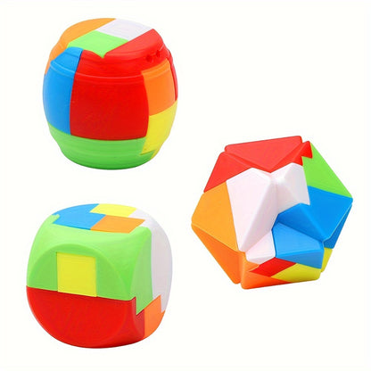 10-Piece Challenging Mind Games Puzzle Set - Durable Plastic Interlocks for IQ Boost & Logic Practice - Fun Fidget Toy with Exciting Random Designs for Pastime