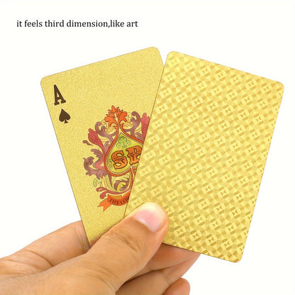 Premium Golden Waterproof Playing Cards - Ideal for Poker, Parties & Games | Perfect Gift for Halloween, Thanksgiving, Christmas, 1pc