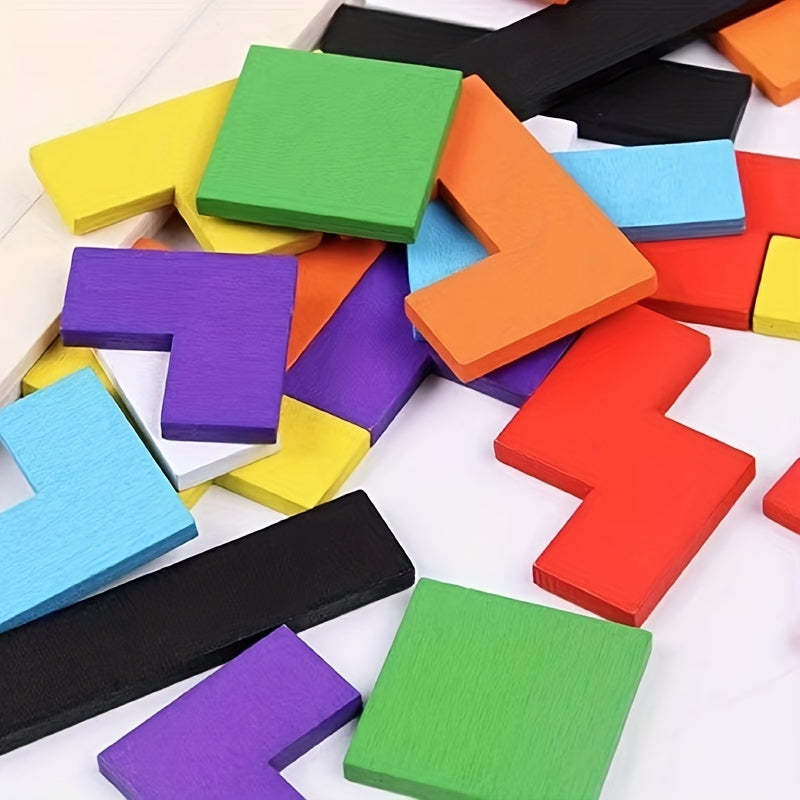 Brighten Up Your Day with Wooden Building Blocks Jigsaw Puzzle Fun Toys