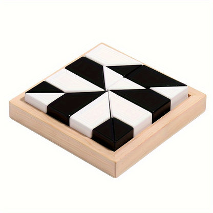 Enhance Spatial Thinking & Imagination with Beechwood Hidden Blocks Puzzle - Family Interactive Tabletop Game