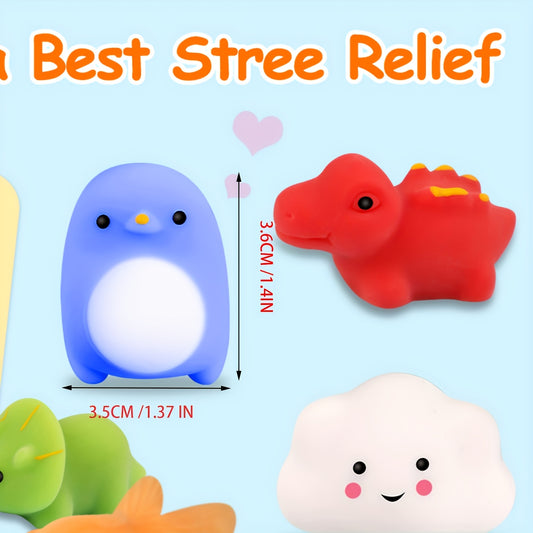80pcs Mini Animal Mochi Squishy Toys, Kawaii Relaxing Toys for Kids, Easter & Birthday Party Favors, Classroom Prizes, Goodie Bag Fillers, Xmas Gifts, Random Assortment for Boys & Girls