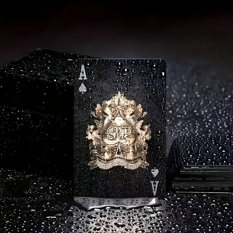 1 set of waterproof and flexible black poker card holders - durable plastic tabletop gaming card holders, high marking polymer, suitable for parties, family entertainment, and holiday gifts