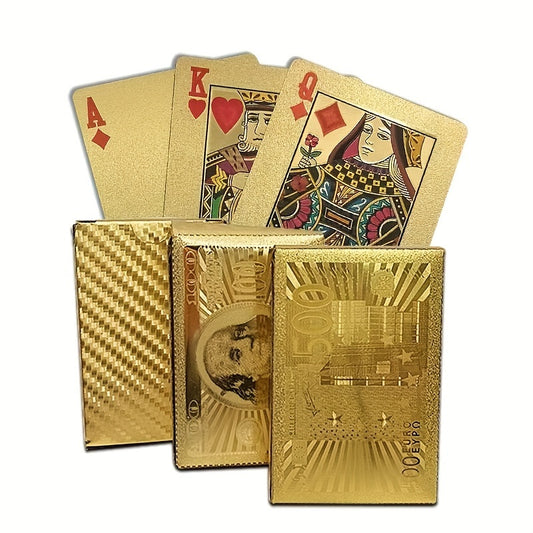 Waterproof and Flexible Golden Deck of Cards - High-Quality Plastic for Parties and Games