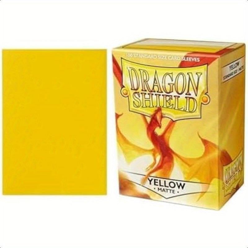 Dragon Shield Standard Size Sleeves Matte Yellow 100CT - Card Sleeves are Smooth and Tough - Compatible with Yugioh and Magic The Gathering Card Sleeves MTG TCG OCG